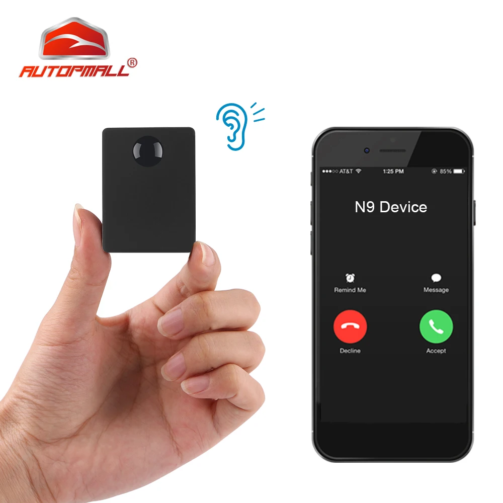 N9 Mini GSM Device Audio Monitor Spy Listening Surveillance Personal Mini Voice Activation Built in Two MIC 12 Days Standby Time