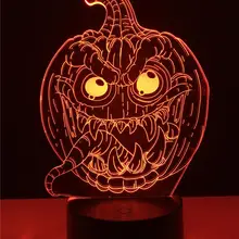 Хэллоуин декоративная Тыква 3D лампа светильник ing светодиодный USB Настроение Ночной светильник многоцветный Luminaria вечерние Кафе Декор для спальни подарок