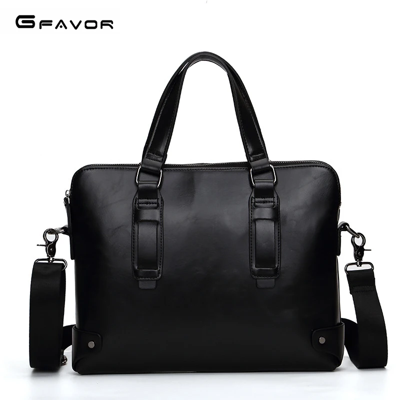 

G-FAVOR Men Bag Briefcase Male Crazy Horse Leather Briefcases Men 13inches Handbag Laptop Briefcase Male Laptop Messenger Bag