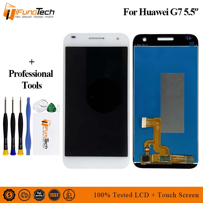 

100% Tested One by One Brand New LCD Display for Huawei G7 LCD Screen with Touch Screen Digitizer with Frame Assembly Free Ship