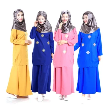 

Fashion Loose Muslim Women's Set Two Piece Set Conjunto Feminino Islamic Female Long Skirt blue Pink Colors Y