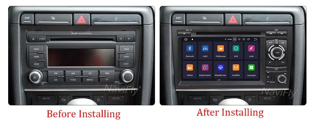 Excellent NaviFly 7" 2 din PX30 IPS DSP android 9.0 car dvd player for Audi A4 S4 RS4 2002-2008  Autoradio with GPS system BT WIFI USB RDS 11