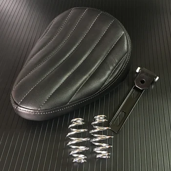 

Black Motorcycle Roll Leather Solo Seat & Spring + Saddle Bracket Universal For Harley Davidson Sportster 883 XL Chopper Bobber