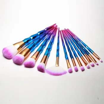 

Makeup brush 2018 new arrival plastic blue rose bling makeup brush Sets & Kits eye shadow Bronzer Brush Wool Fiber blusher