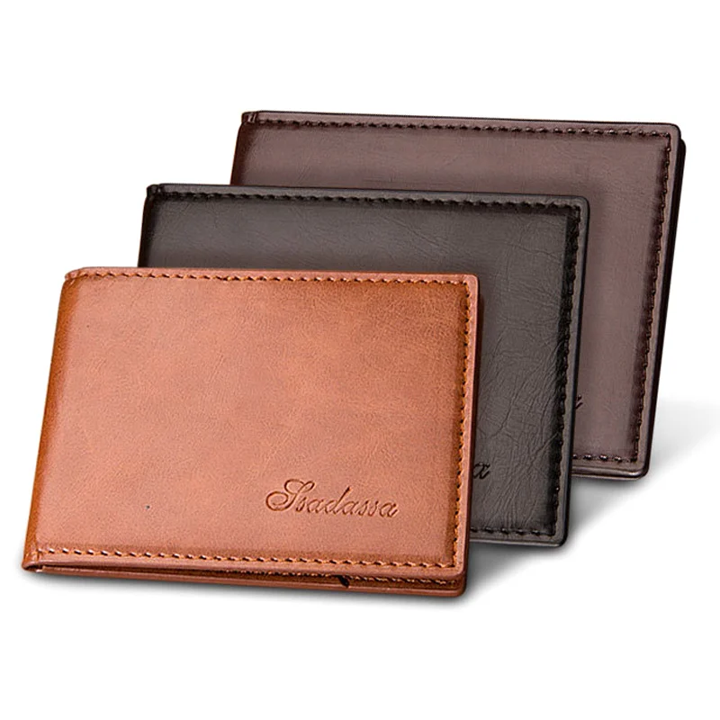 

2019 New Fashion Women Men Wallet Purse Short Design PU Leather Solid Color for Money Cards WML99
