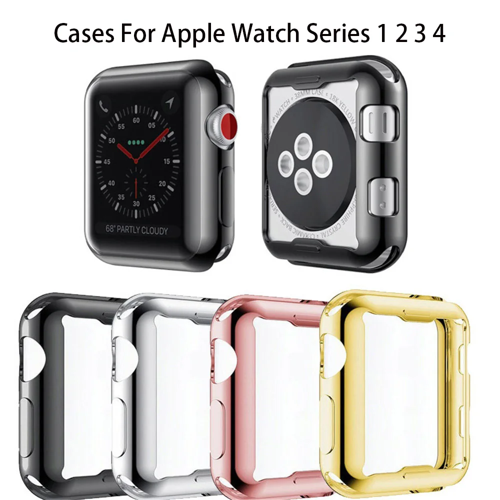 

Protective Shell Ultra-thin Soft TPU Case For Apple Watch Series 1 2 3 4 38mm 42mm 40mm 44mm Smart Watch Sleeve Protector Cases
