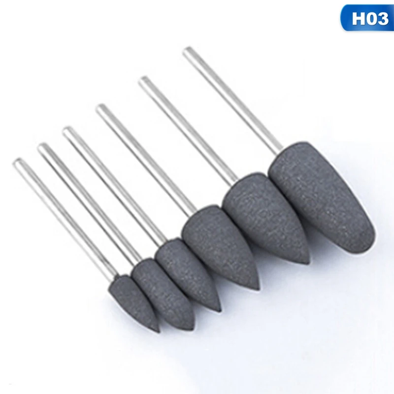 6pcs/bag Diamond Silicone Nail Drill Bit Set Electric Machine Burrs Accessories Milling Cutter for Manicure Remove Nail Gel Tool - Цвет: 03