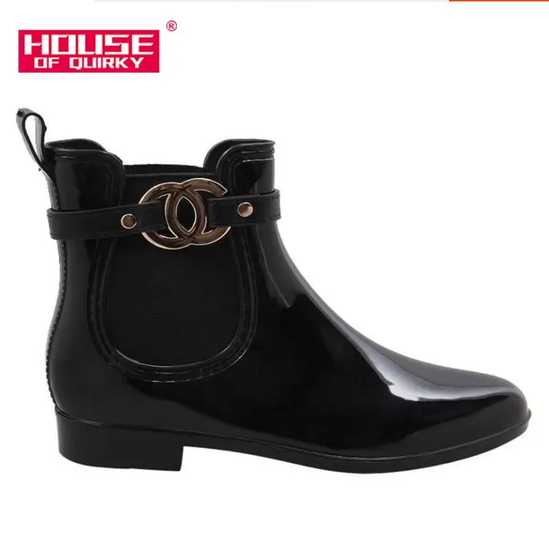 

New Rubber Shoes Women Rain Boots For Girls Ladies Walking Waterproof PVC Women Boots Winter Woman Ankle Martins Rainboots 36-41