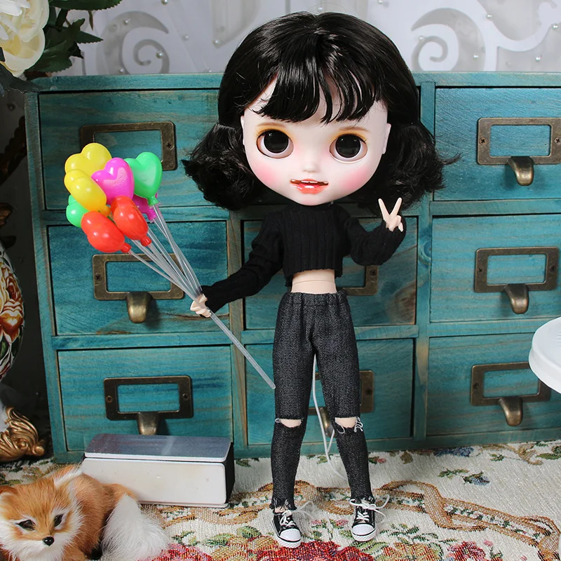 Ледяной DBS Blyth кукольные ручная роспись матовая лицевая сторона из белой кожи