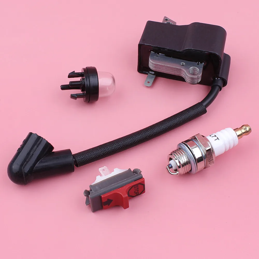 Ignition Coil Stop On Off Switch Primer Bulb Spark Plug Kit For Husqvarna 235R 232R 225R 232L 240RJ 227R 235FR Trimmer Part