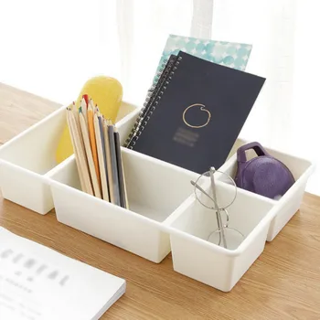

Storage Boxes Bins Separate Plastic Storage Box Blue Green Pink White 5 Grid Plastic Storage Box Desktop Organizer Holder Drawer