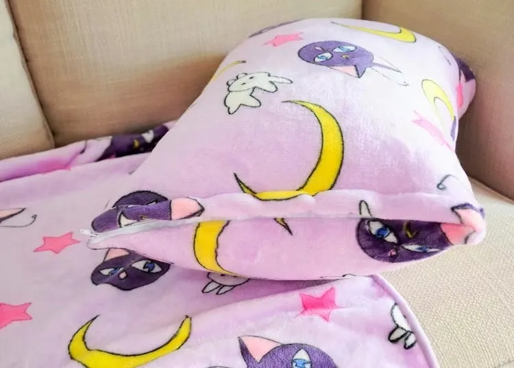 plush toy Sailor Moon luna cat soft air conditioning blanket pillowcase gift 1pc