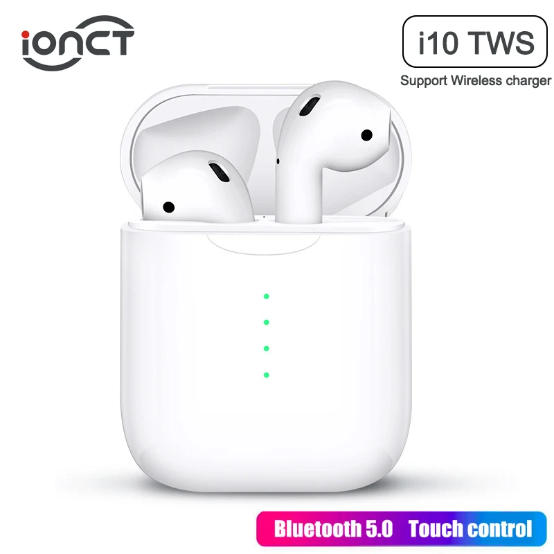 

iONCT Mini i10 TWS Bluetooth 5.0 Earphone Sports True Wireless Earbuds Touch Ear pod Charging Box Support Wireless charger