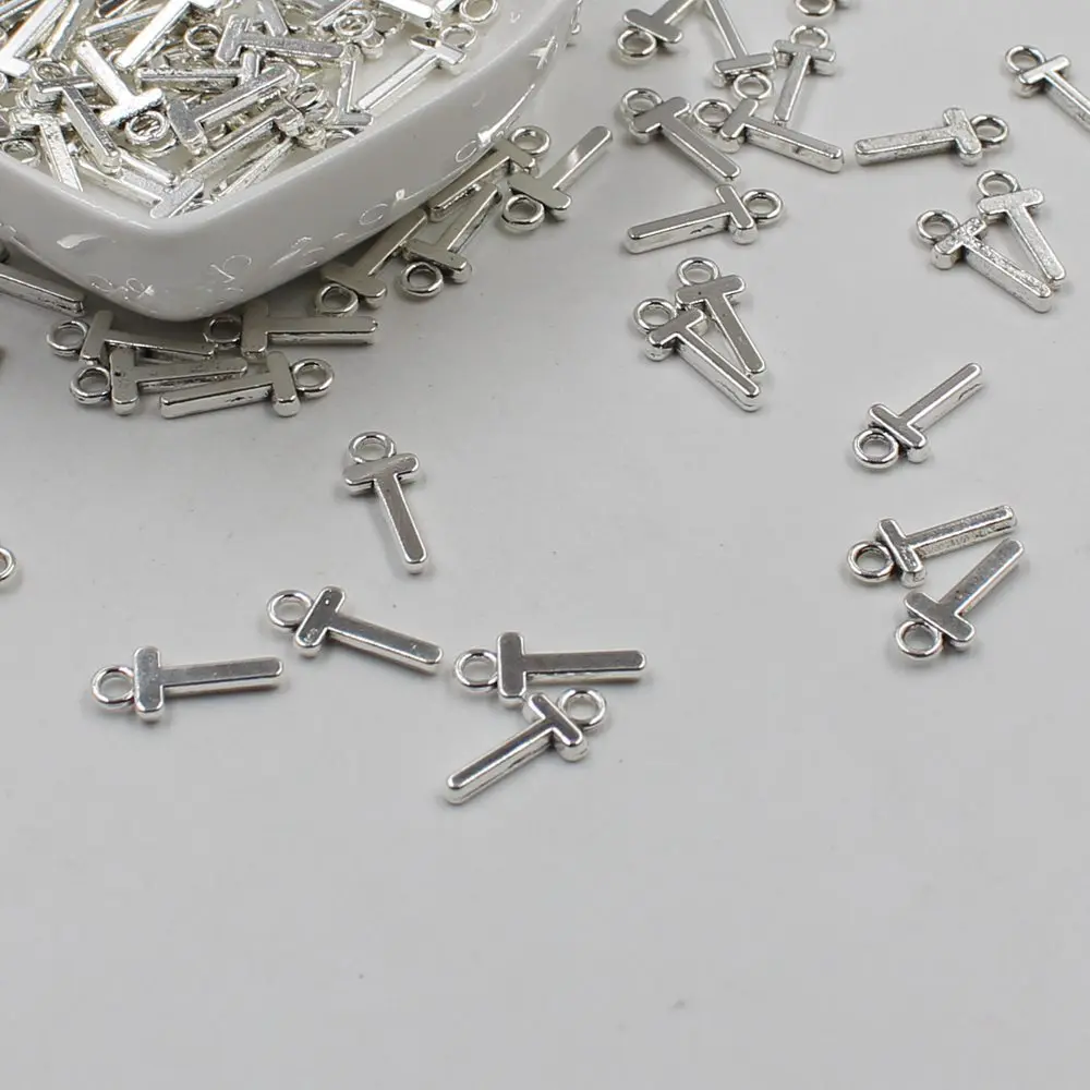 

20 pcs Double Side Alphabet(T)Letter Tag Charm Pendant Initials Jewelry Making