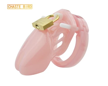 CHASTE BIRD Small/Standard Male Chastity Device Cock Cage With 5 Size Rings Brass Lock Locking Number Tags Sex Toys CB6000 A153 6