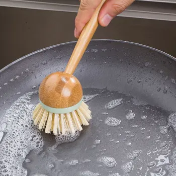

Pure wood solid wood round head multi-function cleaning brush pot bowl pants floor shoes brush groove brush kitchen cleaning