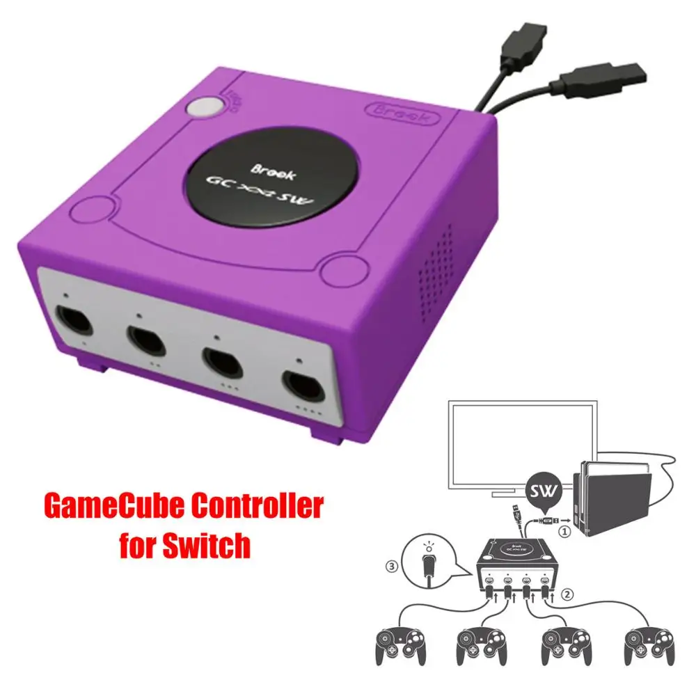 Брук 4 порта для контроллера GameCube GC конвертер адаптер для GameCube для переключателя NS и для Turbo Fire