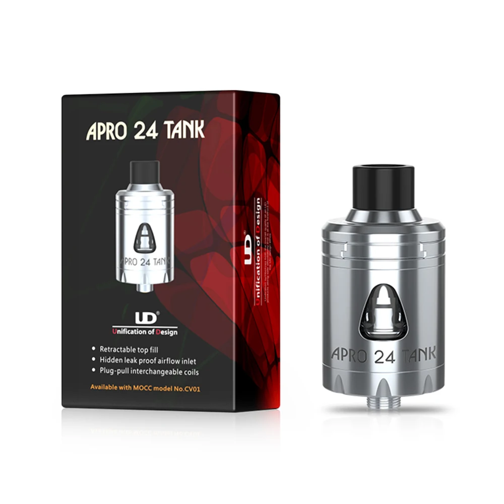 Оригинальный испаритель UD Apro 24 Subohm емкостью 2 мл с катушкой 0 Ом и 5 герметичным