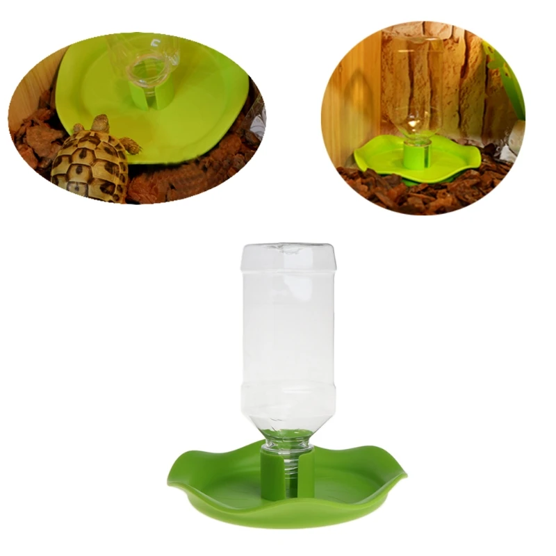 

Reptile Water Drinker Dispenser Food Basin Stand Lizard Feeder Dish Bowl Bottle