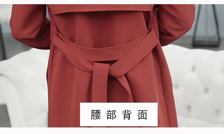 Новая мода M-5XL размера плюс Тренч пальто офисное Женское пальто для женщин двубортная ветровка сплошной цвет