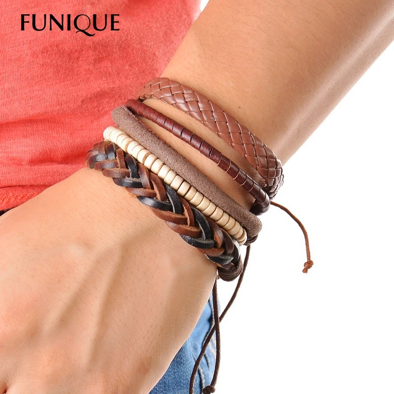 Us 1 25 53 Off 1set 3 4pcs Leather Bracelet Men Braid Multilayer Bead Punk Wrap Bracelets Bangles Women Vintage Casual Male Jewelry In Us 1 25 53 Off 1set 3 4pcs Leather Bracelet Men Braid Multilayer Bead Punk Wrap Bracelets Bangles Women Vintage Casual Male Jewelry In