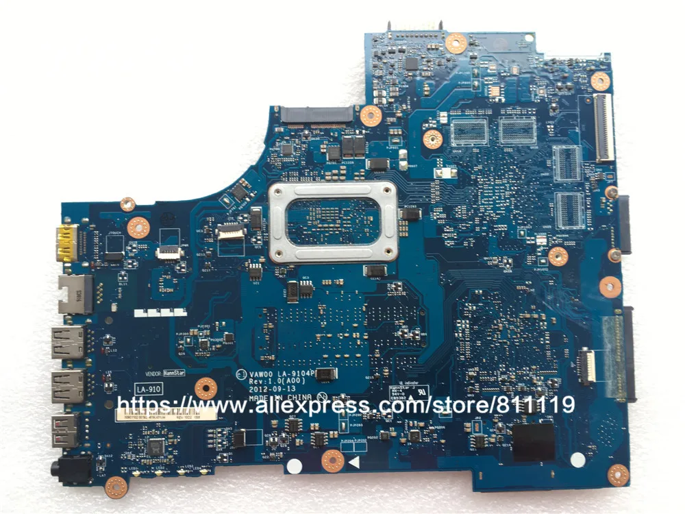 Для DELL INSPIRON 15 3521 5521 VAW00 ноутбук для материнская плата 6H8WV 06H8WV CN-06H8WV VAW00 LA-9104P без Графика w/1007u