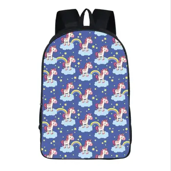 

2019 Fashion Girl Boy School Bags Cool Swag Unicorn Print Student Book Bag High Capacity Teenager 16 inch Travel Bag