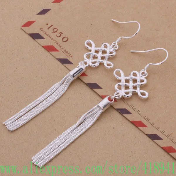 

Free shipping silver plated earrings , silver plated fashion jewelry , Chinese knot /efzamxga bhbajyia AE271