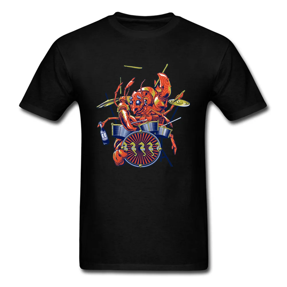 Family Rocking Lobster 3662 Fashionable Short Sleeve Labor Day Tops Tees Prevailing O Neck Cotton Tee Shirts Men T Shirt Rocking Lobster 3662 black