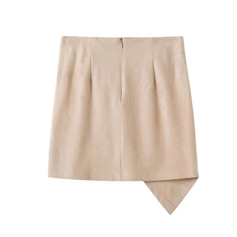 SEFNS Повседневное облегающая юбка с запахом замша юбка женская уличная faldas mujer moda 2018 Осень Зима Высокая талия короткая юбка
