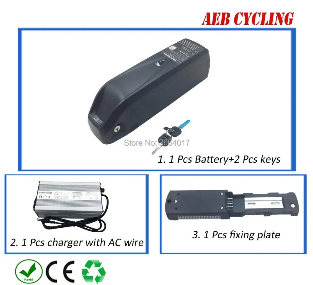 Flash Deal Free Shipping USB hailong down tube ebike battery 500W 750W 1000W 36v 48v 52V 15Ah 16Ah 17.5Ah 20Ah 24.5Ah Li-ion shark battery 0