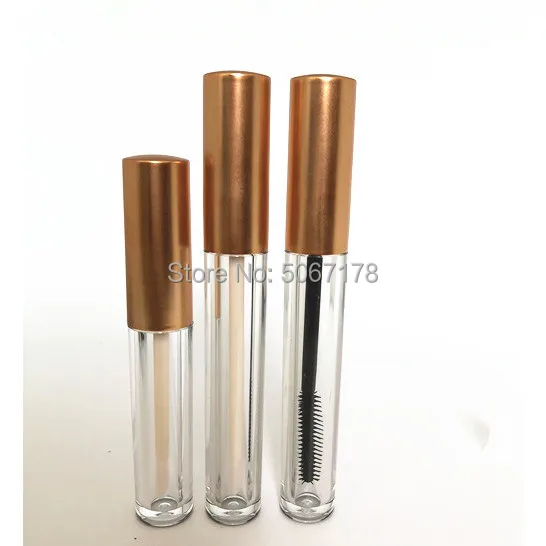 

10/30/50pcs Empty Plastic Clear Lip GlossTube,Cosmetic Wand Mascara Tube With Frosted Gold Lid,Round Liquid Lipstick Bottle