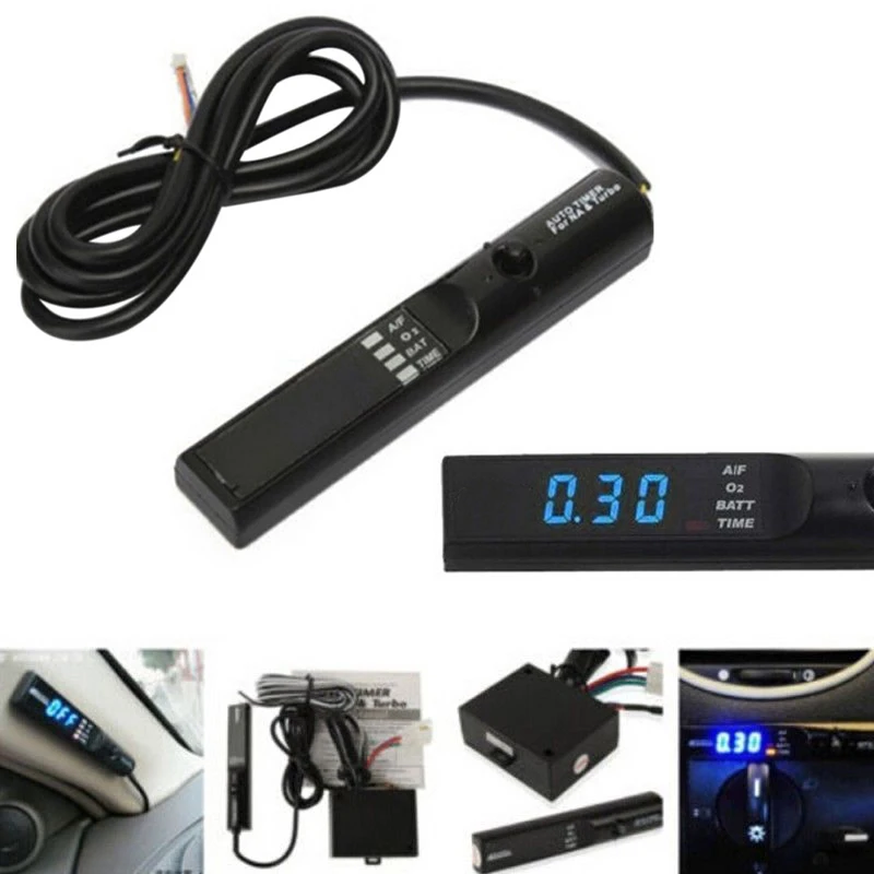 1Set Universale Blu Display A Led Auto Veicolo Auto Turbo Timer Penna Relè Relè Controller Kit Universale