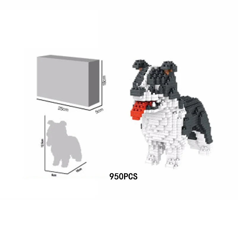 Строительный Звездный питомец Тедди Шнауцер такса Хаски корги колли собака 3D модель животного алмаз мини строительные блоки игрушка - Цвет: set 8