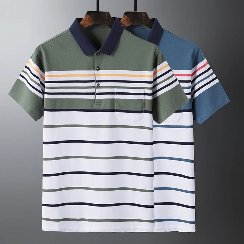

2019 High Quality Tops&Tees Men's Contrast Color Polo Shirts fashion Style Summer Striped brand short sleeve polo shirt men