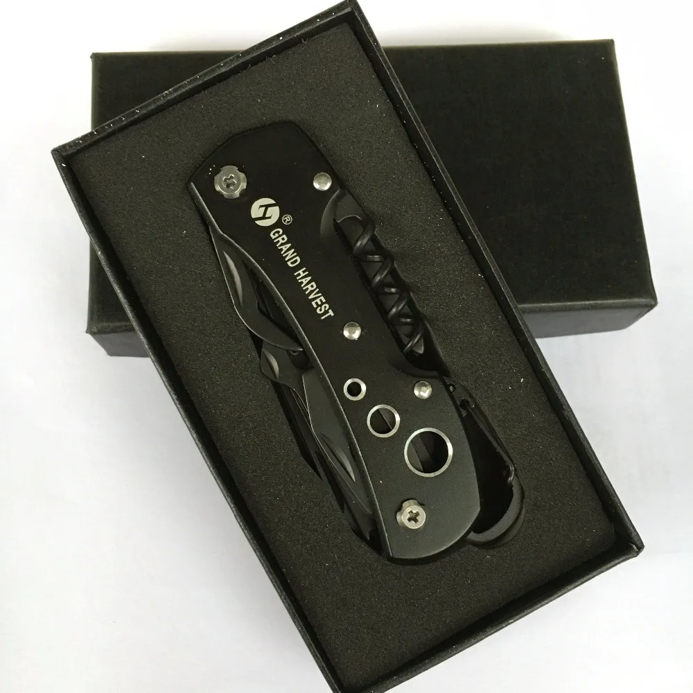 

Luxury Box Titanium Black Multifunctional Swiss Knife Multi Purpose Army Folding Pocket Knife Outdoor Camping Survival EDC Tool