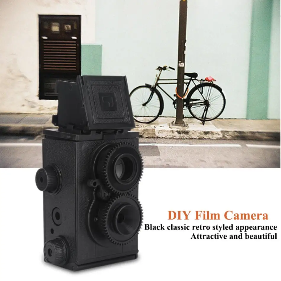 

35mm DIY Toy Retro Lomo Film Camera Kit Twin Lens Reflex TLR DIY Assembling Film Camera Toy Gift for Children Adult