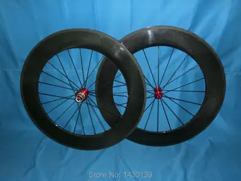 

1pair New 700C 88mm tubular rim Road bicycle carbon wheelset 3K full carbon bike wheelset with Powerway R13 hubs Free shipping