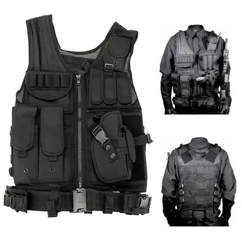 

2019 Military Tactical Vest Camouflage Body Armor Sports Wear Hunting Vest Army Molle police bulletproof Vest Black