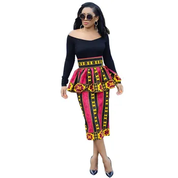 

2019 African Women Skirt Summer Skirt Streetwear Printing Elegant Vestidos High Waist Vintage Skirts