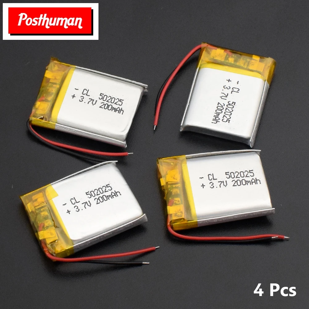 

502025 3.7V Li-Po Polymer Rechargeable Battery 200mAh Li-ion Battery Replacement li-ion Lipo cells Lithium For MP3 MP4 toys