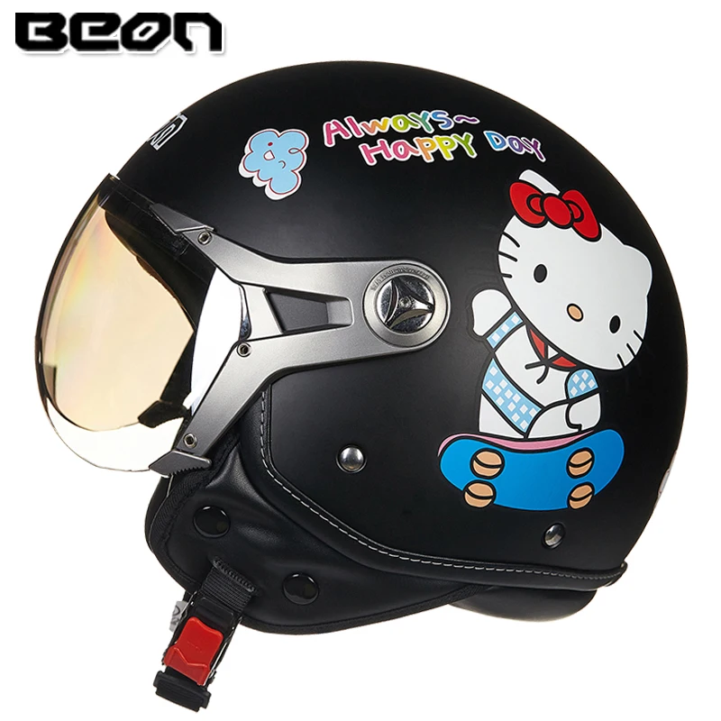 Унисекс BEON летний винтажный мотоциклетный Байкерский шлем 3/4 лицевой шлем Casco capacete DOT одобренный всесезонный для B100 - Цвет: 14