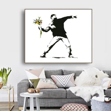 Love Is In The Air by Banksy Wall Art Decor Canvas Painting Calligraphy Poster Print Decorative Picture Living Room Home Decor