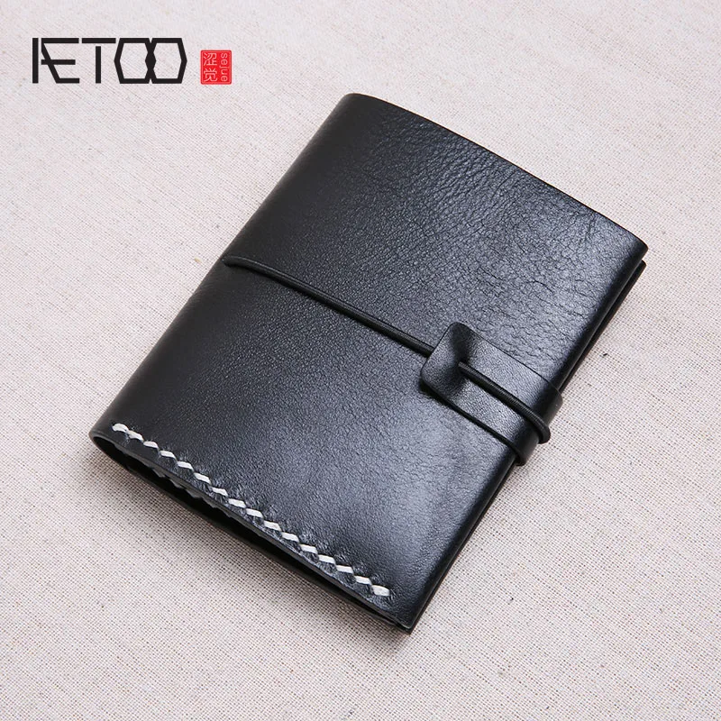 

AETOO Handmade leather wallet male short paragraph the first layer of leather youth authentic wallet wallet personality wallet
