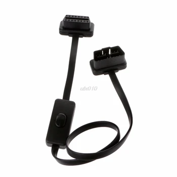 

16 Pin OBD2 OBDII Auto Car Extension Cable With Switch Type Adapter Connector July1 Whosale&DropShip