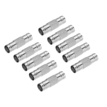 

Wholesale 10Pcs BNC Female to BNC Female CCTV Security Camera Adapter Straight Connector for CCTV System silver