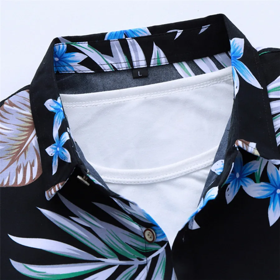 2019 men's casual cycling jersey retro Hawaiian style printed long-sleeved shirt comfortable riding sports shirt 40J15 (2)