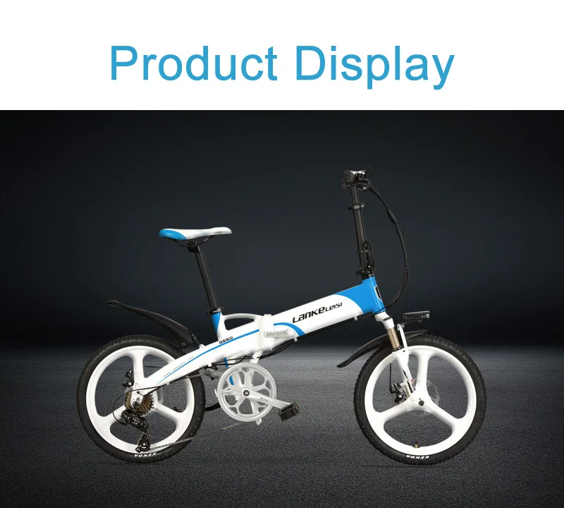 Perfect 20 Inches Folding Bicycle, Integrated Magnesium Alloy Rim, Folding Electric Mountain Bike, 5 Grade Assist, Suspension Fork 14