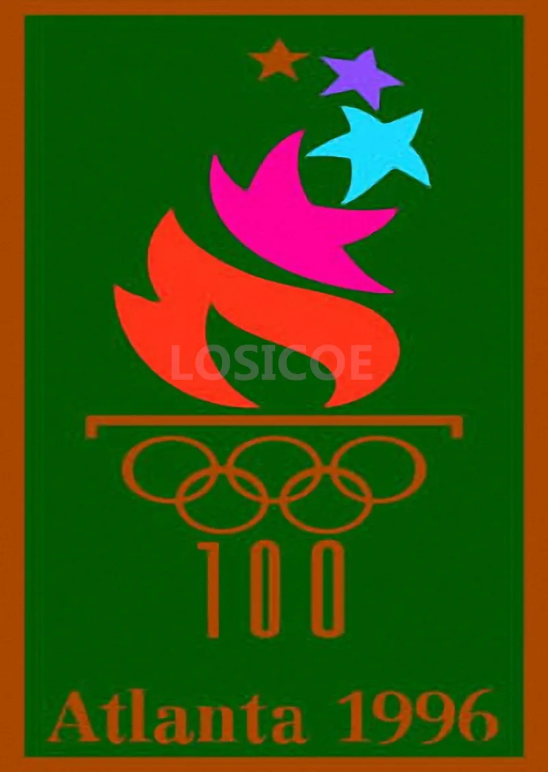 &quot1996 Atlanta United States the Twenty-sixth session Olympic Games emblem&quot Retro Matte Kraft Paper Poster Wall Decor Painting | Дом и