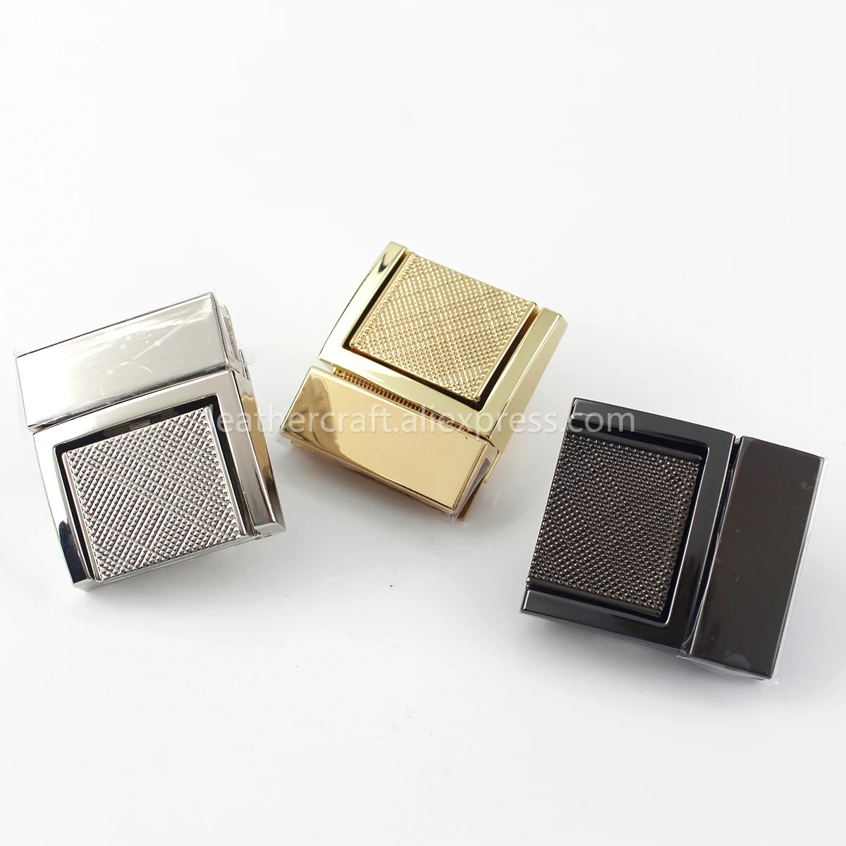 

Rectangular Metal Press Push Lock Bag Purse Spring Lock Snap Decorative Clasps Closure Leather Craft Diy Hardware Accessory
